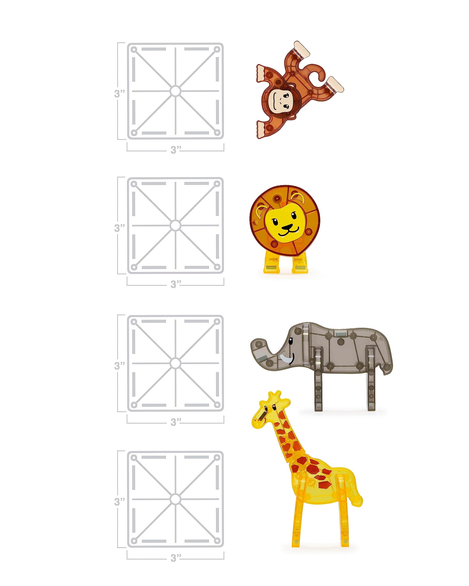 MAGNA-TILES Safari Animals 25-Piece Magnetic Construction Set, The Original Magnetic Building Brand Magna Tiles