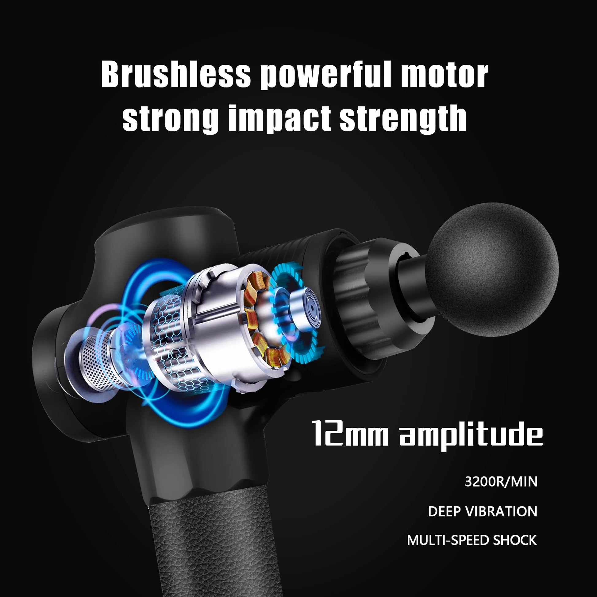 TAIJIMA Deep Tissue Massage Gun for Athletes - Handheld Muscle Massager with 10 Attachments, 30 Speed Levels, LCD Touch Screen, 2000mAh Battery, Low Noise, Portable Gift Box (Black) - Available at All In One Marketplace Canada