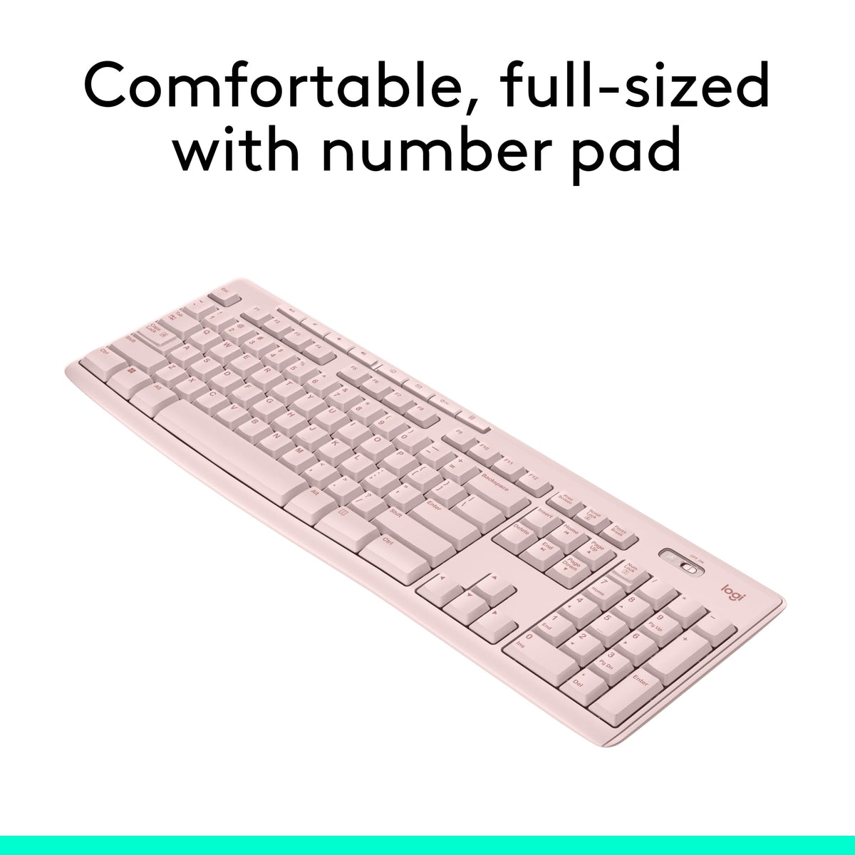 Logitech K270 Full Size Wireless Keyboard for Windows - Rose