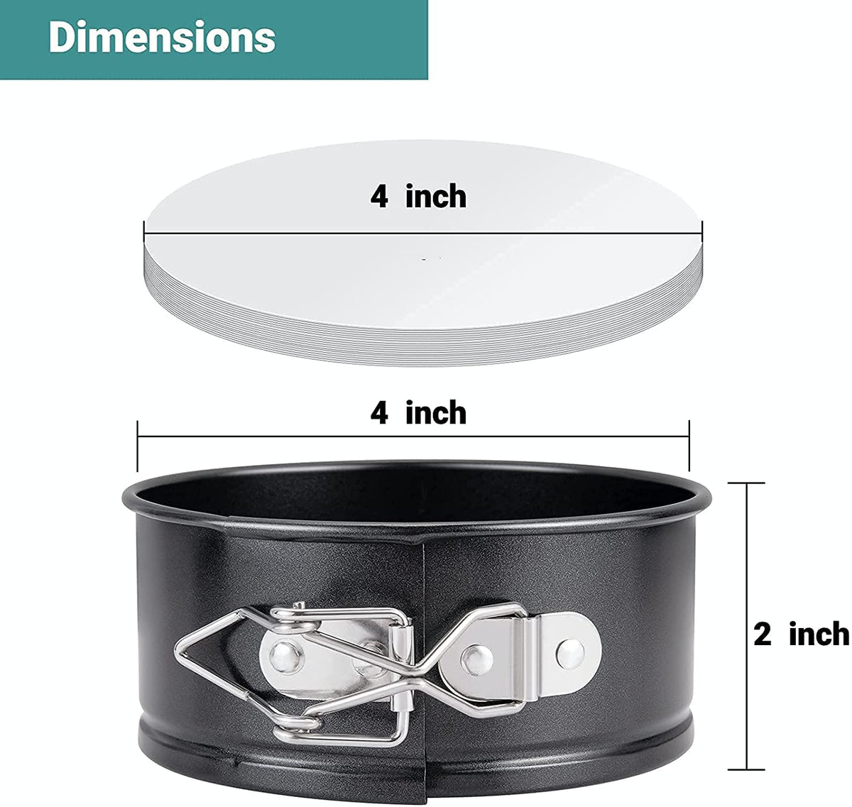 4-Inch Springform Pans Set, 4 Pack Non-Stick Cheesecake Pan, Leakproof Round Cake Pan, Removable Bottom Baking Pans, for Mini Cake, Pizzas and Quiches, Cheesecakes, Include 50 Pcs Cake Paper 🍁 All In One Marketplace Canada