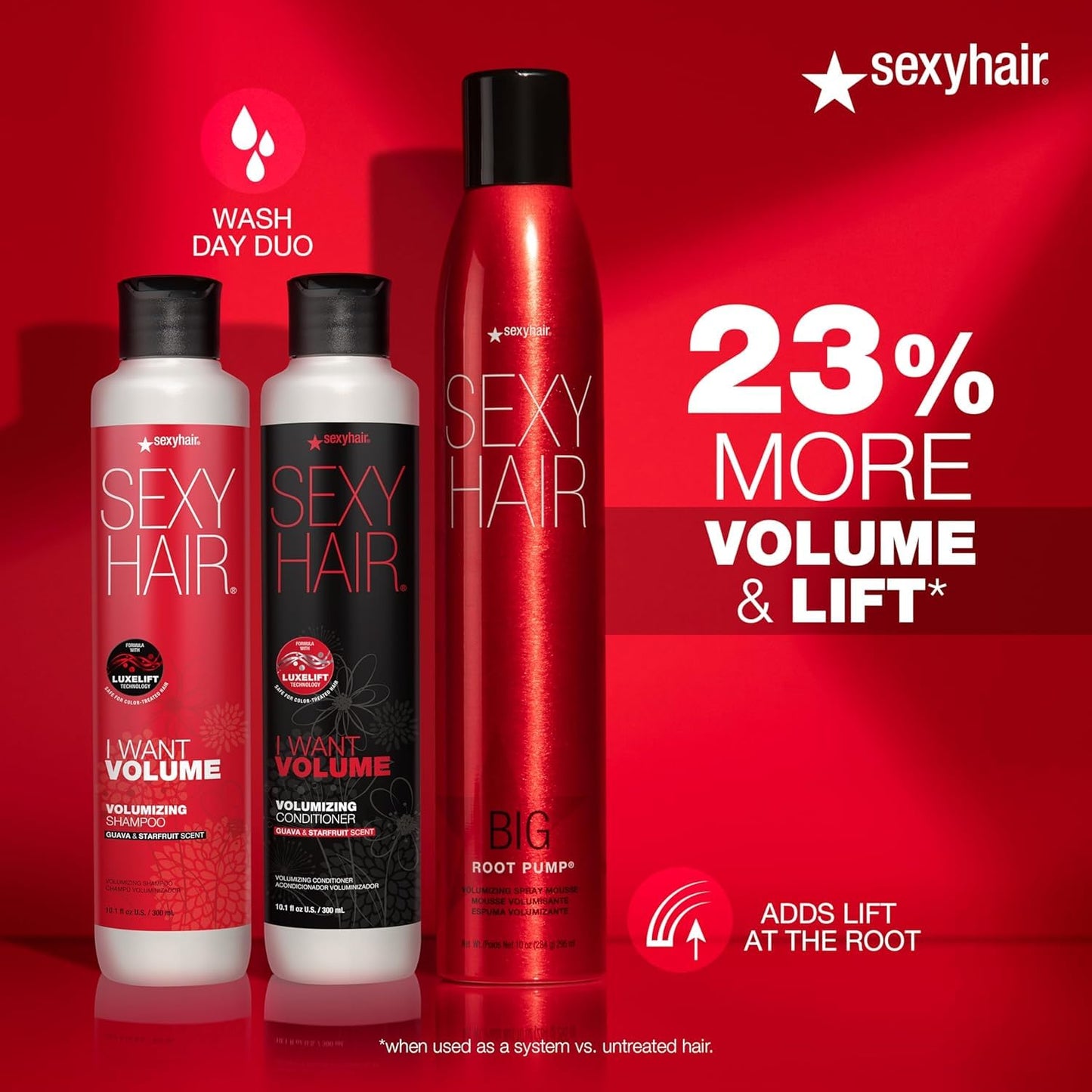 SexyHair Big Root Pump Volumizing Spray Mousse, Volume with Medium Hold, Up to 72 Hour Humidity Resistance, 295 ml SEXYHAIR