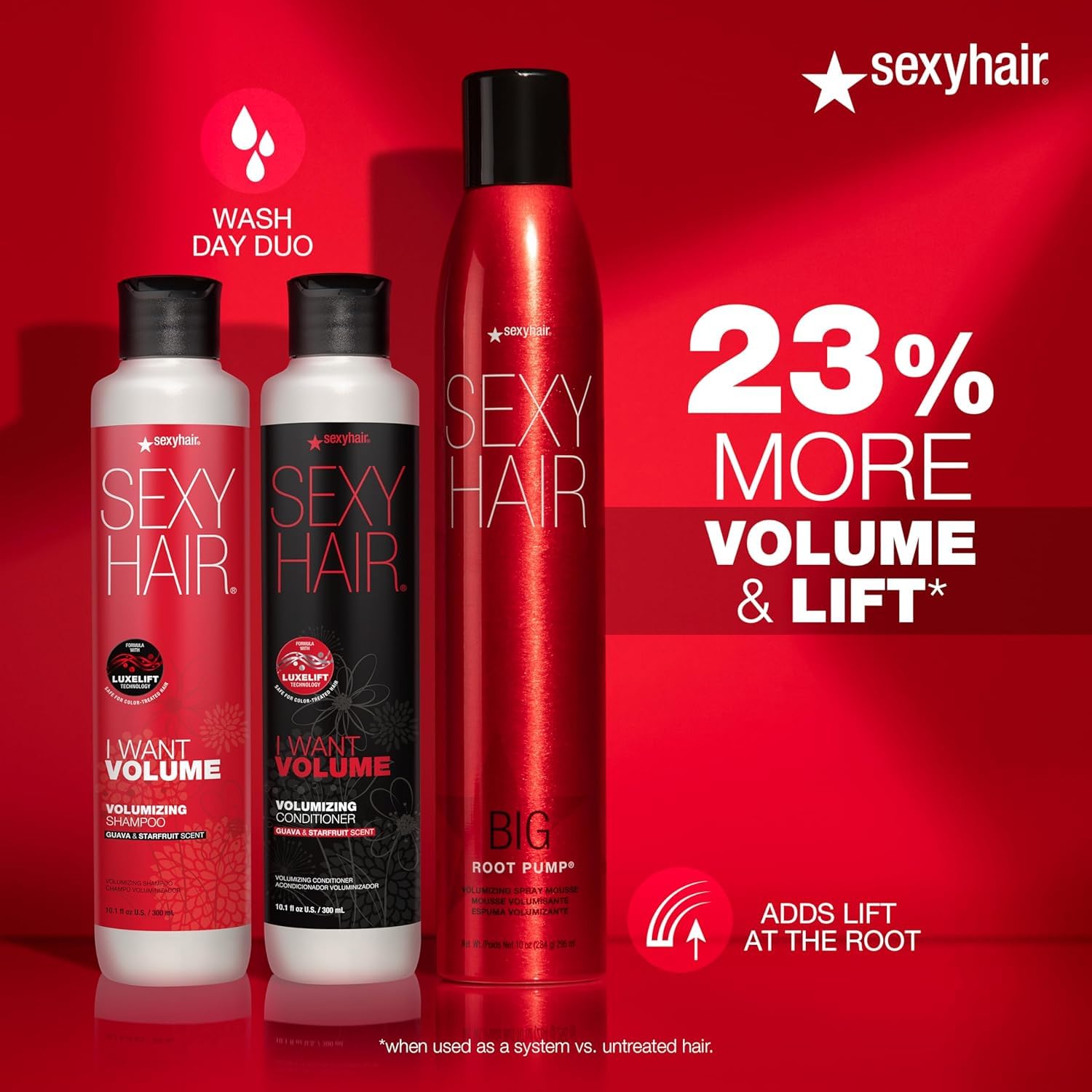 SexyHair Big Root Pump Volumizing Spray Mousse, Volume with Medium Hold, Up to 72 Hour Humidity Resistance, 295 ml SEXYHAIR