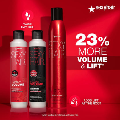 SexyHair Big Root Pump Volumizing Spray Mousse, Volume with Medium Hold, Up to 72 Hour Humidity Resistance, 295 ml SEXYHAIR