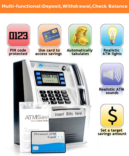 Canadian Dollars ATM Piggy Bank for Kids with Card and Coins Identification 🍁 All In One Marketplace Canada
