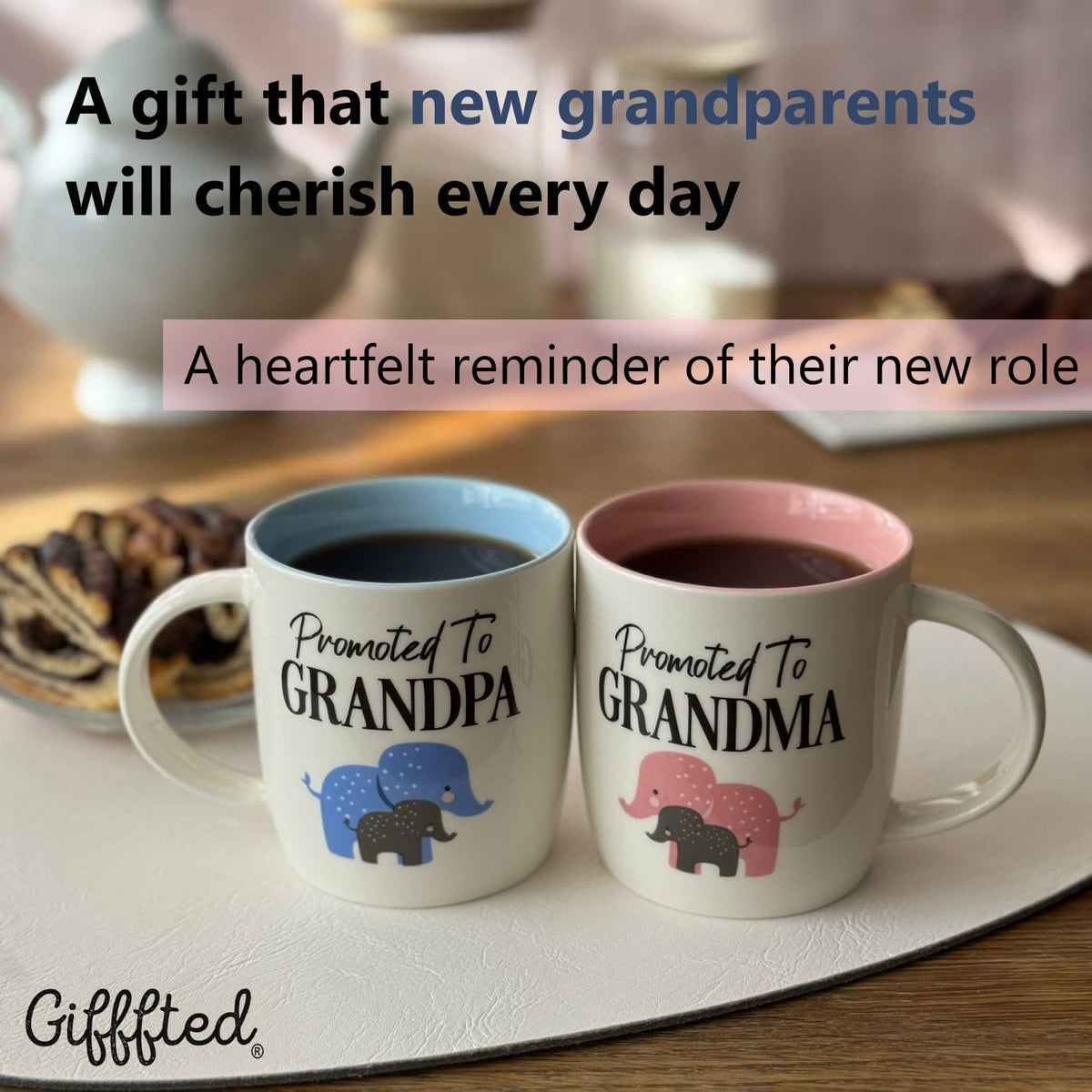 Triple Gifffted Promoted to Grandparents Coffee Mugs Gift Set,380ml Ceramic 🍁 All In One Marketplace Canada