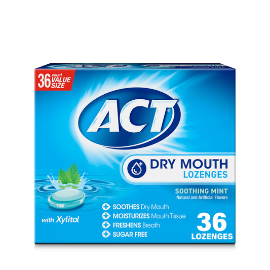 ACT Dry Mouth Lozenges Soothing Mint, 36 Count