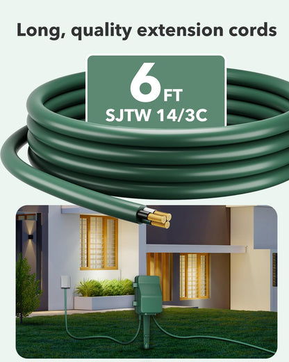 BN-LINK Outdoor Power Stake Timer, 6 Outlets, 8-Program Digital Timer 🍁 All In One Marketplace Canada