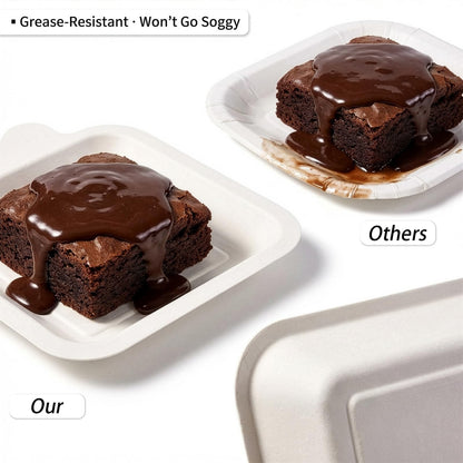Elsjoy 200 Pack 4.5 Inch Small Paper Plate, Bulk Disposable Paper Cake Plate Square Mini Dessert & Appetizer Plate, Party Snack Plates for Wedding, Birthday, Dinner, Made of Sugarcane Bagasse Fiber 🍁 All In One Marketplace Canada
