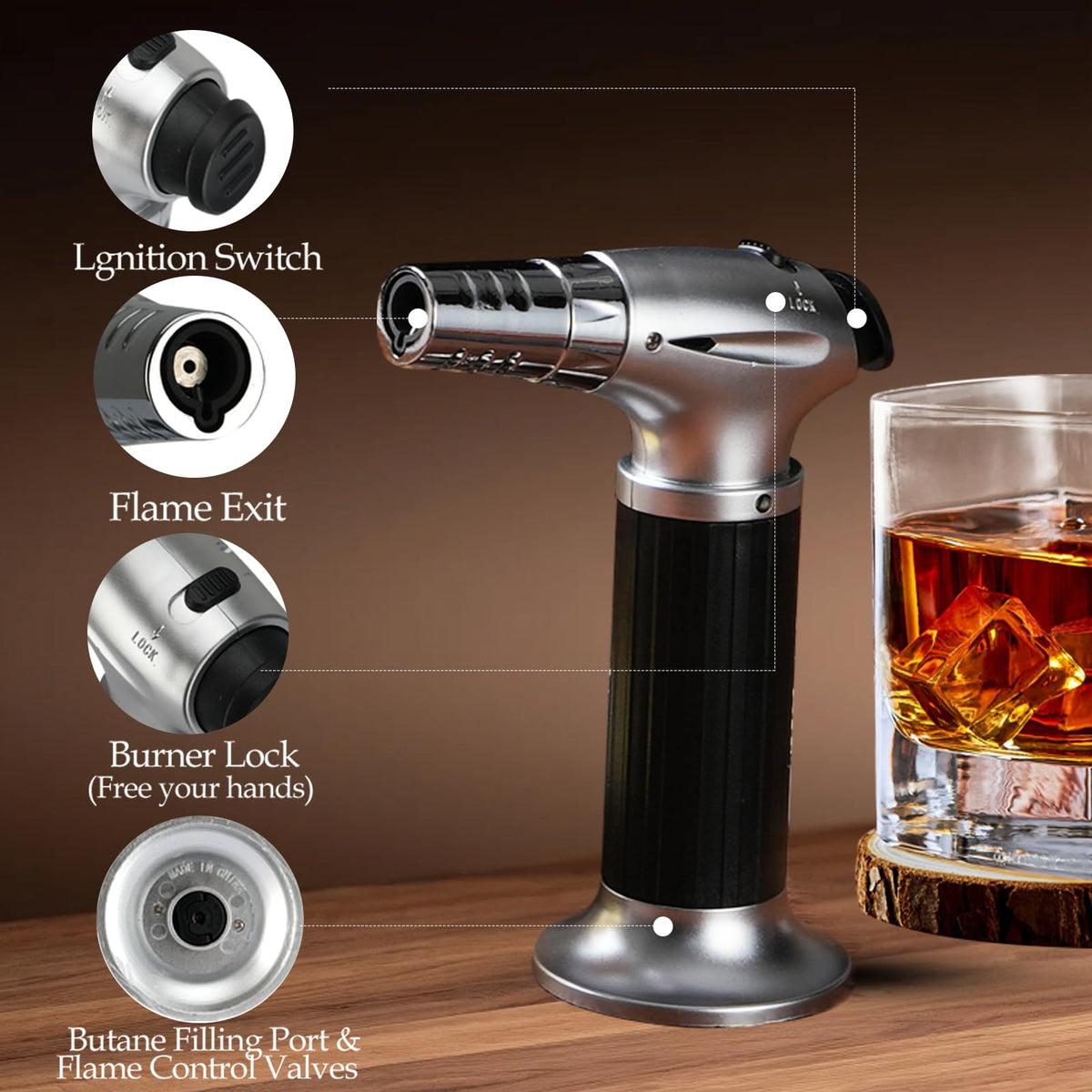 Whiskey Smoker Kit with Torch - Cocktail Smoker Kit Bourbon Gift for Men 🍁 All In One Marketplace Canada