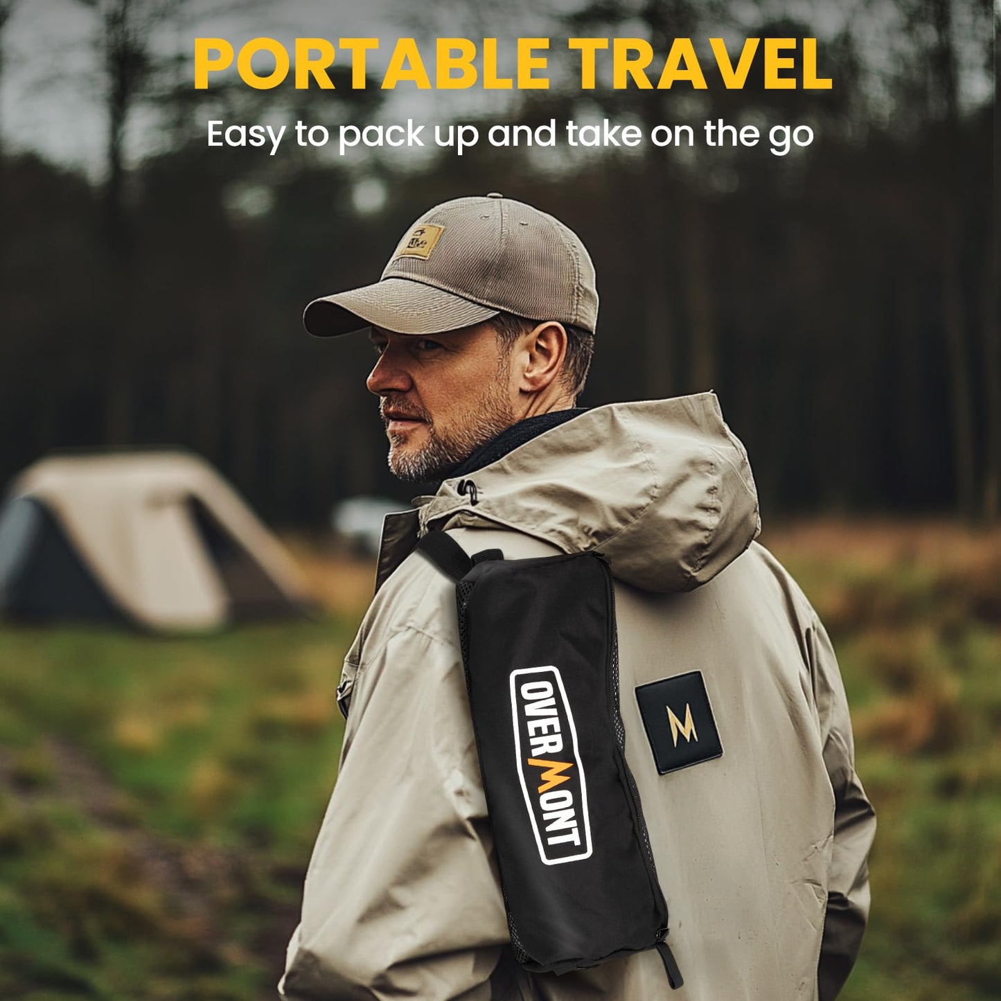 Overmont Lightweight Folding Camping Chair - Compact Backpacking Chair with Anti-Slip Feet Side Pocket Carry Bag - Stable Portable Ultralight for Outdoor Hiking Lawn Camp, Supports 330LBS, 1pack 🍁 All In One Marketplace Canada