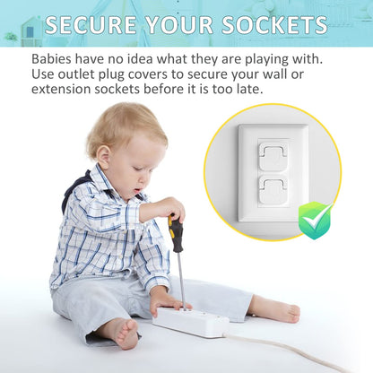 4our Kiddies Baby Proofing Outlet Covers (60 Pack) Electric Outlet Plug Covers for Child Safety, Baby Socket Cover Protector Cap to Prevent Child from Power Shock Hazard