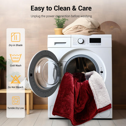 Wearable Heated Blanket Electric with Removable FootPocket,Snuggle Heated Blankets Hoodie with Sleeves Heated Robes for Women Flannel&Sherpa Heating Throw Blanket Shawl with 9 Temp for Winter 50"x80" 🍁 All In One Marketplace Canada