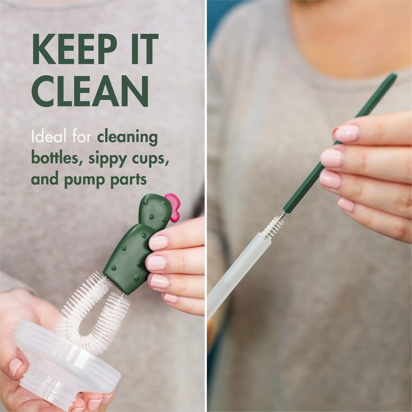Boon Cacti Bottle Cleaning Brush Set, Terracotta , 4 Piece Set 🍁 All In One Marketplace Canada