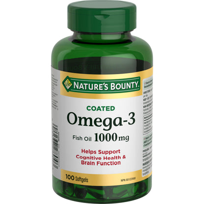 NATURE'S BOUNTY Omega-3 Fish Oil, 1000 mg, 100 Softgels