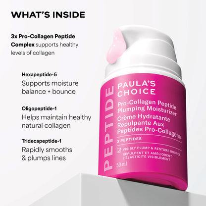 Paula's Choice Pro-Collagen Peptide Plumping Moisturizer, Daily Gel-Cream for Deep Lightweight Hydration, Wrinkles & Loss of Firmness, Fragrance-Free, 50 mL - Available at All In One Marketplace Canada
