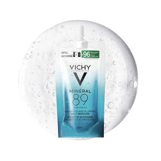 Vichy Hydrating Hyaluronic Acid Serum Refill, Mineral 89 Daily Face Serum Skin Booster with Hyaluronic Acid & Minerals, Hydrates and Strengthens Sensitive Skin, Recommended by Dermatologists, 50mL - Available at All In One Marketplace Canada