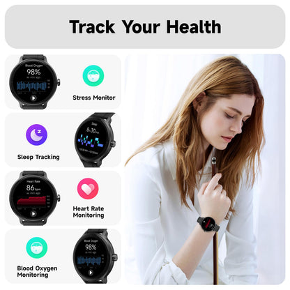 Smart Watch for Men Women, Bluetooth Calling, 1.27" HD Touchscreen Fitness Tracker, 100+ Sports Modes, AI Built-in, Heart Rate/Sleep/Step/SpO2 Monitor, IP68 Waterproof, Smartwatch for Android iPhone - Available at All In One Marketplace Canada