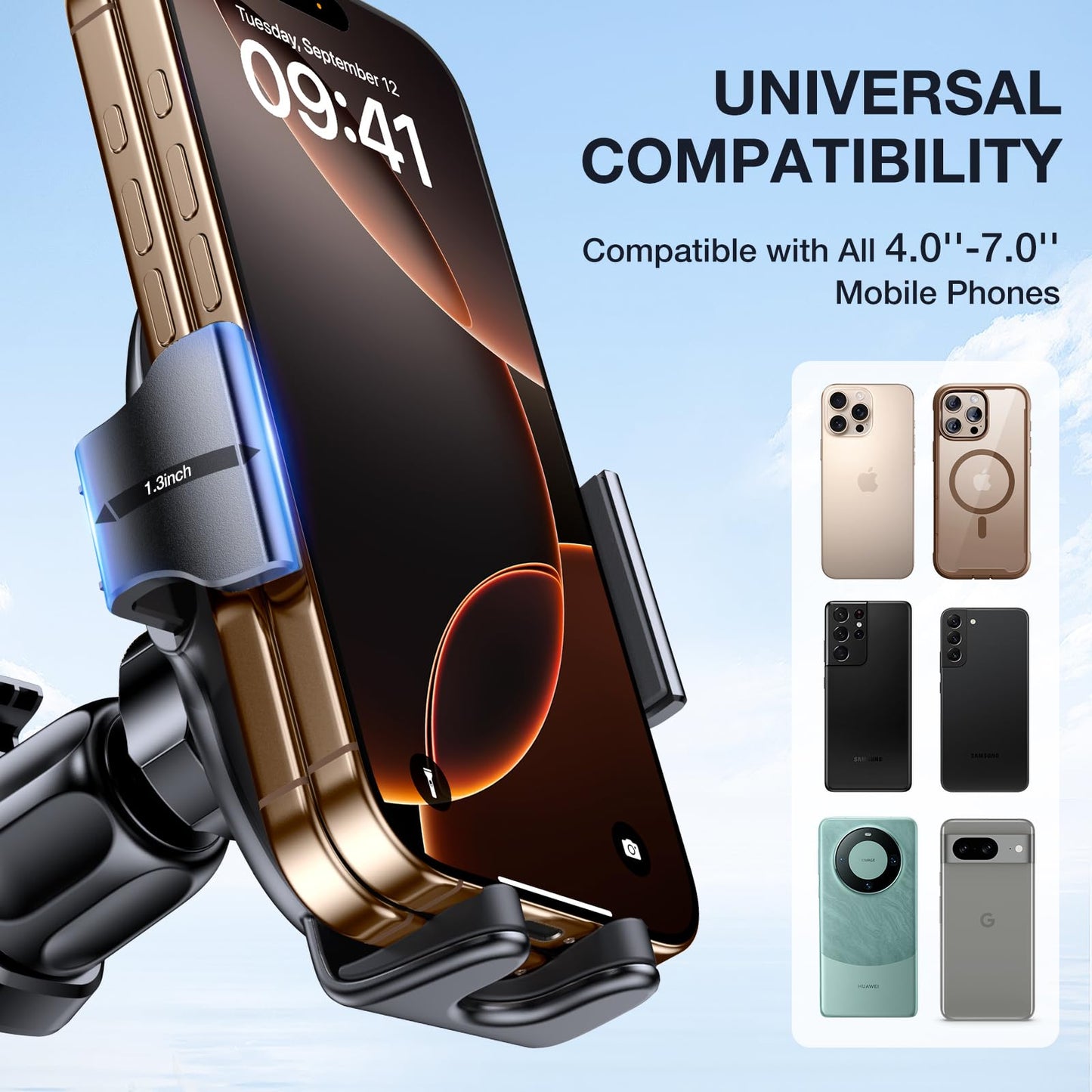 Miracase Phone Holder for Car Vent【2026 Wider Clamp & Metal Hook】 Car Phone Holder Mount for Vent Clip Hand Free Cell Phone Car Mount for iPhone 17 Pro Max 16 15 14 13 12 Samsung S25 Car Accesorries - Available at All In One Marketplace Canada