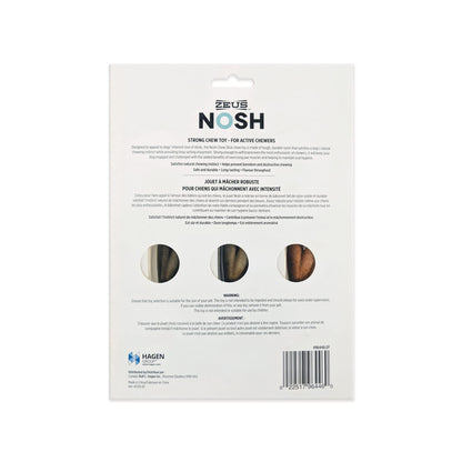 Zeus NOSH Chew Sticks Dog Toy, Assorted 3 Count (Chicken, Bacon, Beef) Zeus