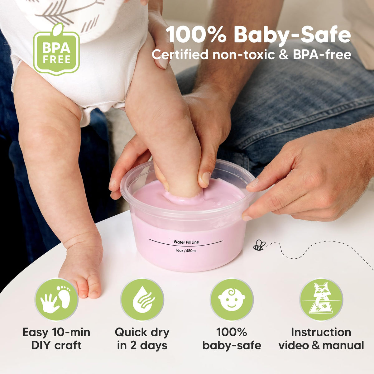 KeaBabies Baby Casting Kit Hands and Feet Mold 3D,Newborn (Round, Ash Wood) 🍁 All In One Marketplace Canada