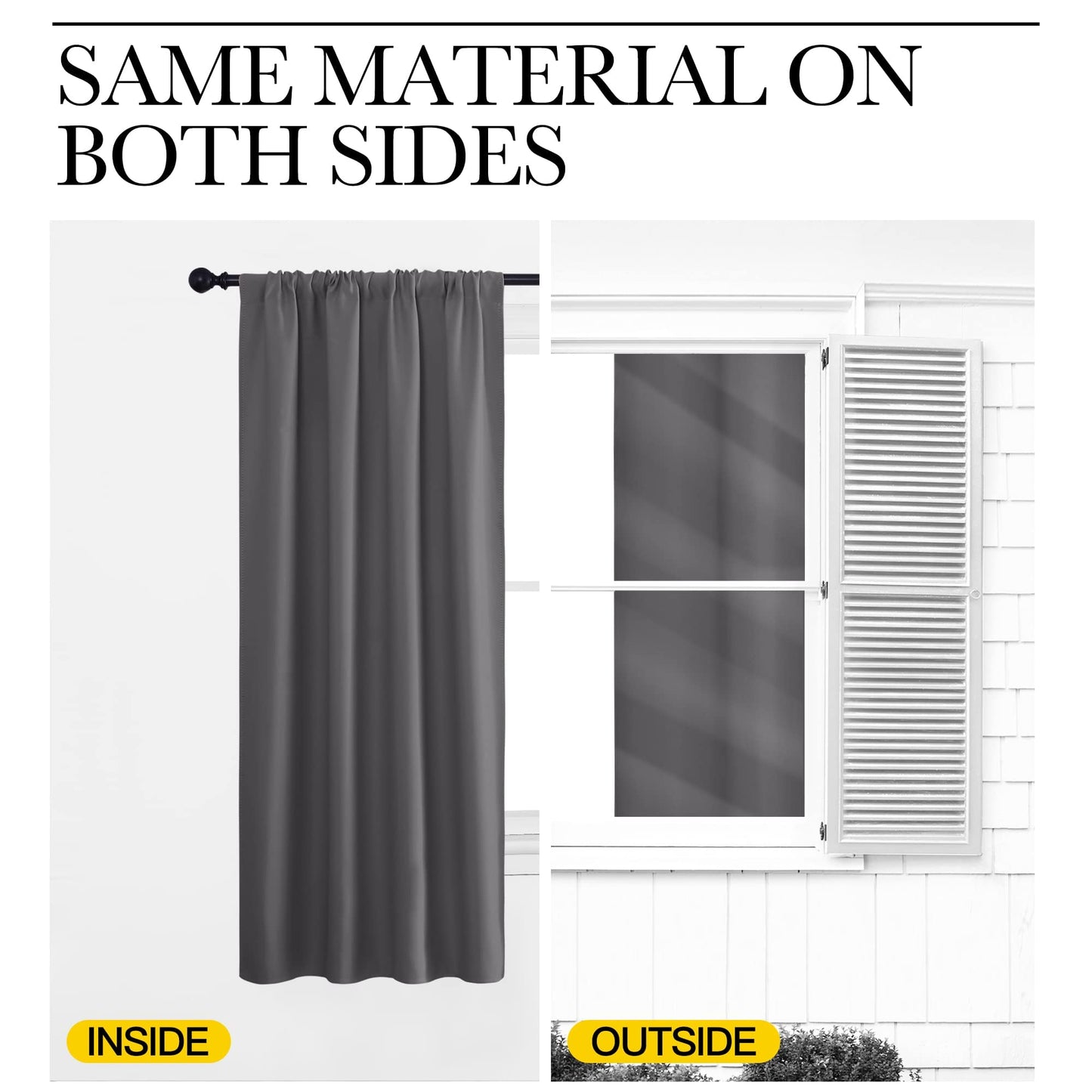 NICETOWN Blackout Kitchen Curtains 45 Inches Long, W42 x L45, Grey 🍁 All In One Marketplace Canada