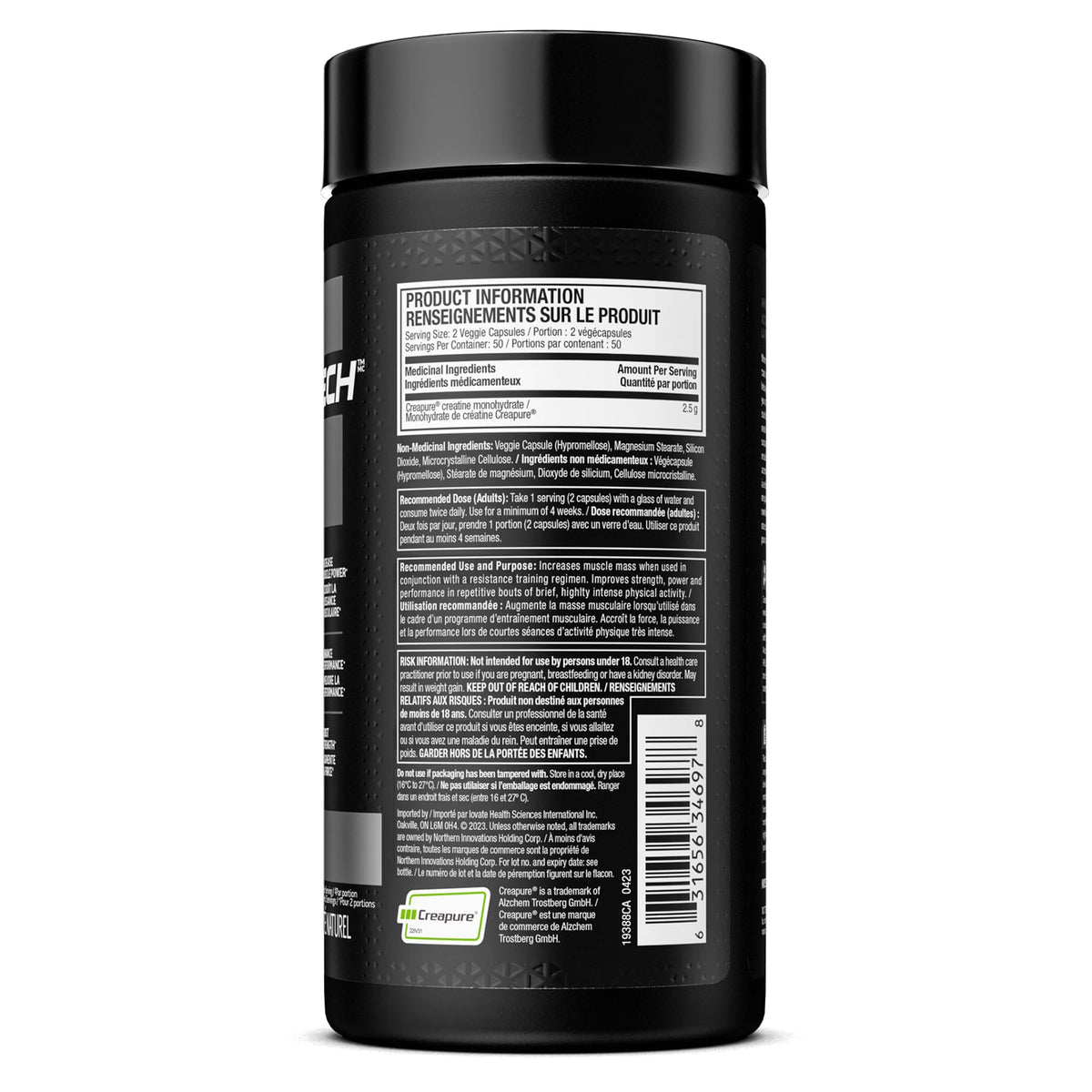 MuscleTech Platinum 100% Creatine for Men & Women, 100 Vegan Capsules