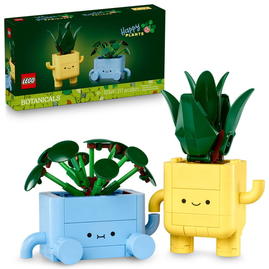 LEGO Botanicals Happy Plants Building Toy for Kids, Girls, and Boys 9+ - Playroom Decor for Desk or Shelf - Gift for Birthdays - Artificial Indoor Plant for Play & Display - 10349