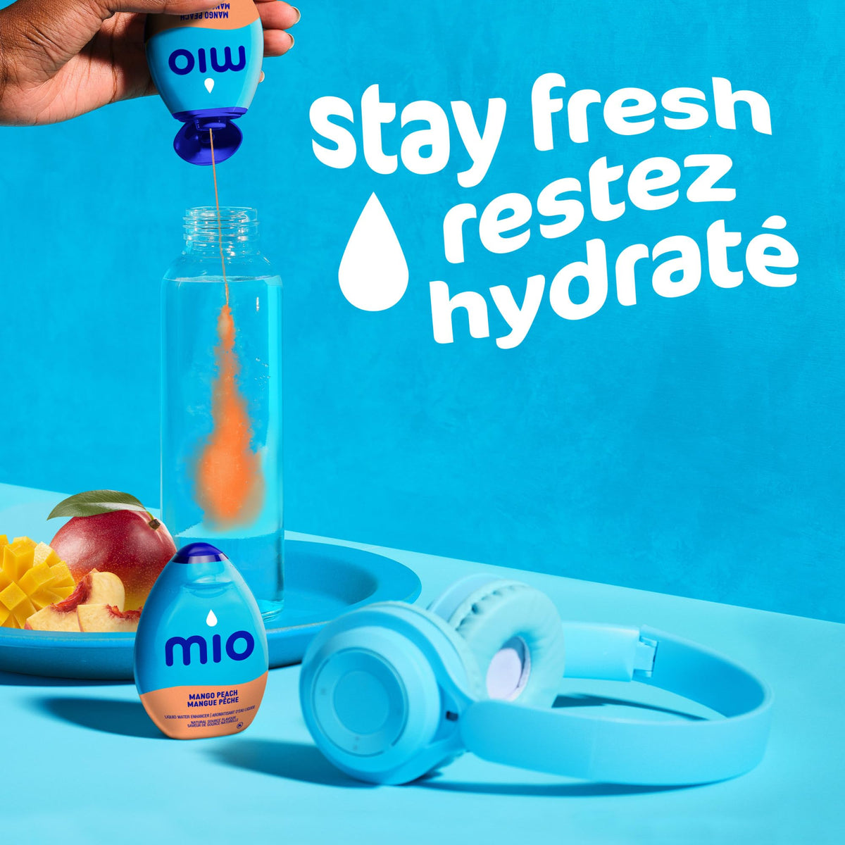 mio Mango Peach Liquid Water Enhancer, 48 mL Bottle (Pack of 12)