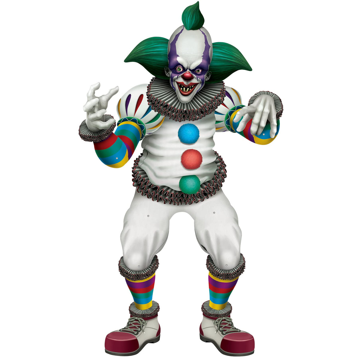 Décorations d'Halloween Beistle en papier cartonné articulé représentant un clown effrayant pour la maison, le bureau ou les fêtes dans une maison hantée
