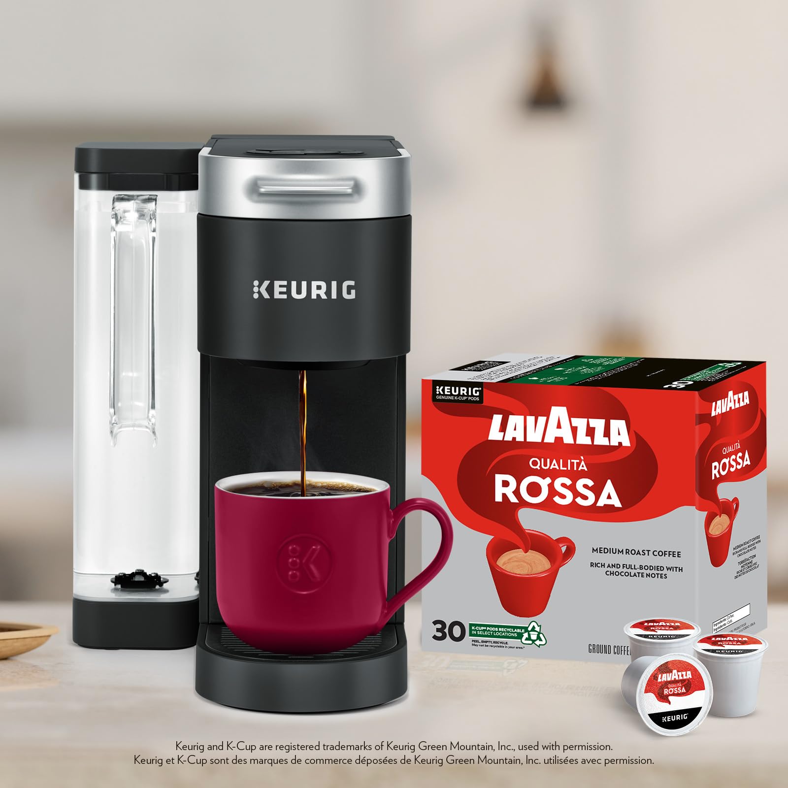 Lavazza Qualità Rossa Medium Roast K-Cup Coffee Pods, 30 Count For Keurig Coffee Makers