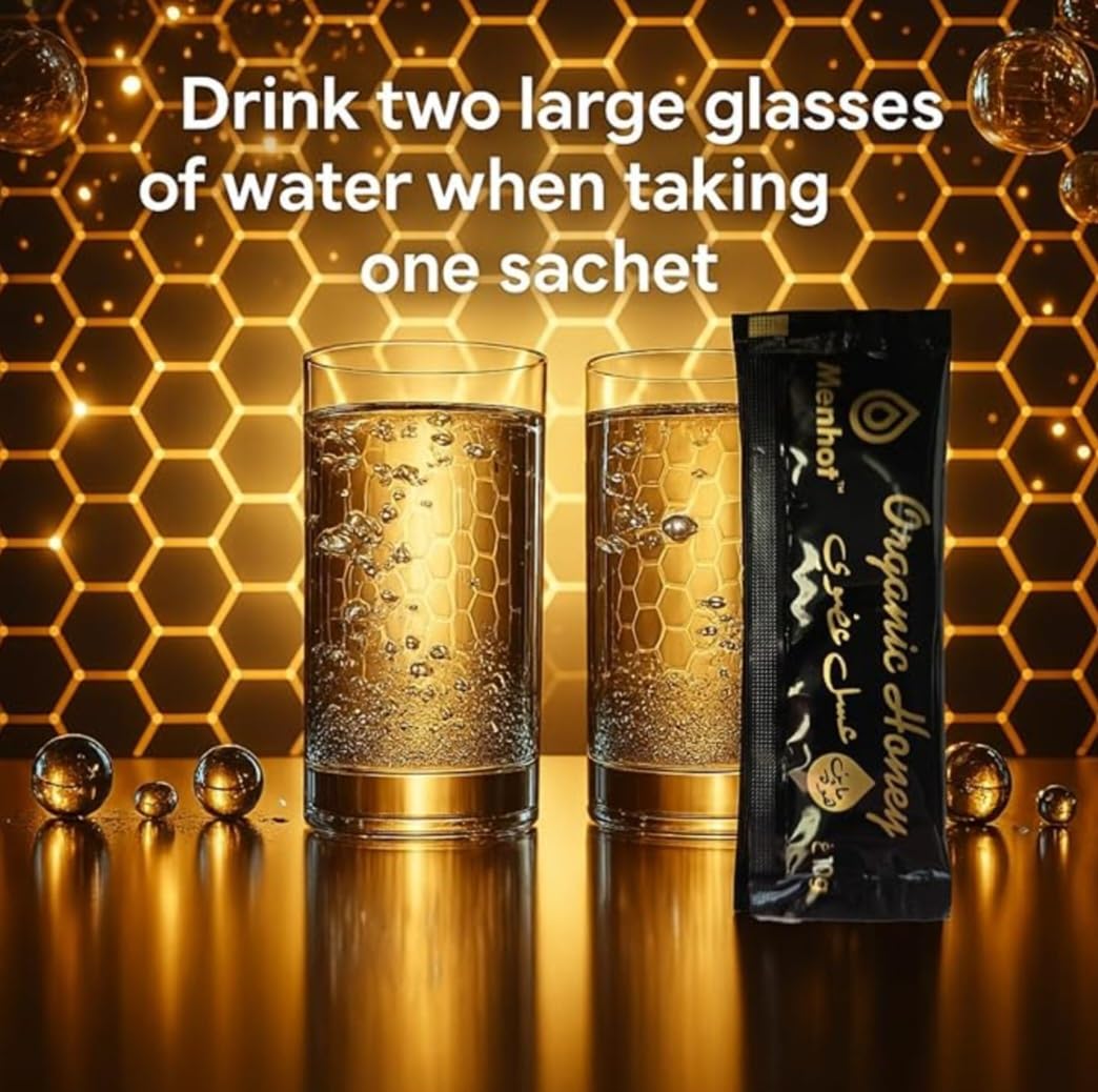 Menhot® Honey for Men - 29 Large Sachets with Panax Ginseng, Maca, Wolfberry & Tribulus Terrestris