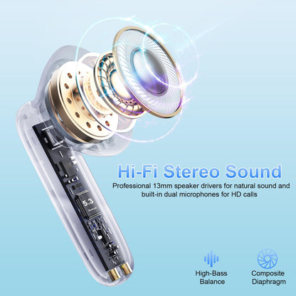 Wireless Earbuds, 2026 New Bluetooth Ear Buds 5.4 Mini HiFi Stereo with 4 ENC Noise Cancelling Mics Wireless Headphones, in Ear Earphones 40H IP7 Waterproof, USB C, Bluetooth Earbuds for Sports, Gym
