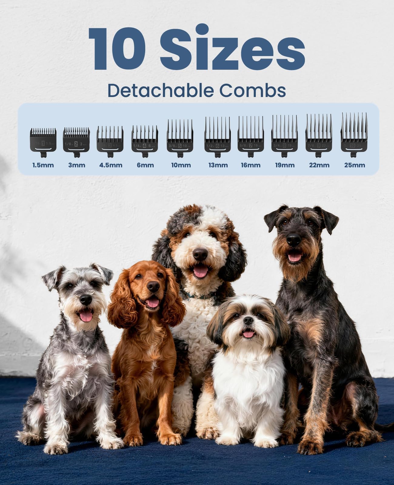 oneisall Dog Clippers for Grooming for Thick Heavy Coats/Low Noise Rechargeable Cordless Pet Shaver with Stainless Steel Blade/Waterproof Dog Shaver for Dogs Pets and Animals