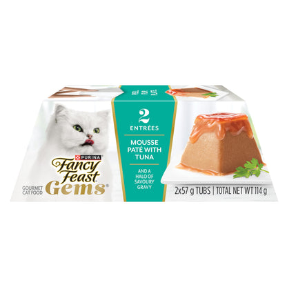Fancy Feast Gems Wet Cat Food, Mousse Pâté with Tuna 57g (2 Pack x 8)
