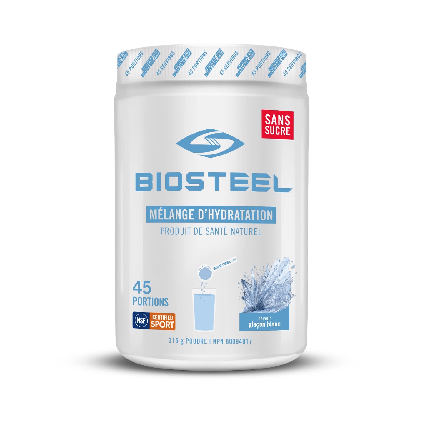 BioSteel Electrolyte Hydration Mix, White Freeze, 45 Servings