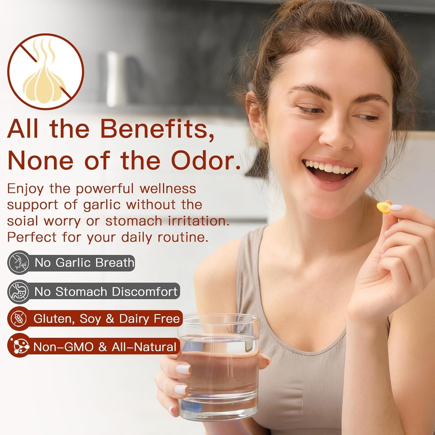 Aged Garlic Extract Capsules 7500mg Odorless – 300 Count Aged Garlic Supplement for Immune Support，Organic, Non-GMO, Vegetarian Softgels(1 PCS) - Available at All In One Marketplace Canada