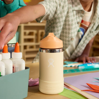 12 Oz Kids Wide Mouth Straw Cap and Boot Coconut Hydro Flask