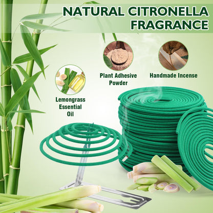 SCENTORINI Citronella Incense, Citronella Coils with Coil Holder, 48 Pcs, Suitable for Summer Home Outdoor Use, Pool Side, Patio, Porches, Courtyards, Farms, Garden Planting Area - Available at All In One Marketplace Canada