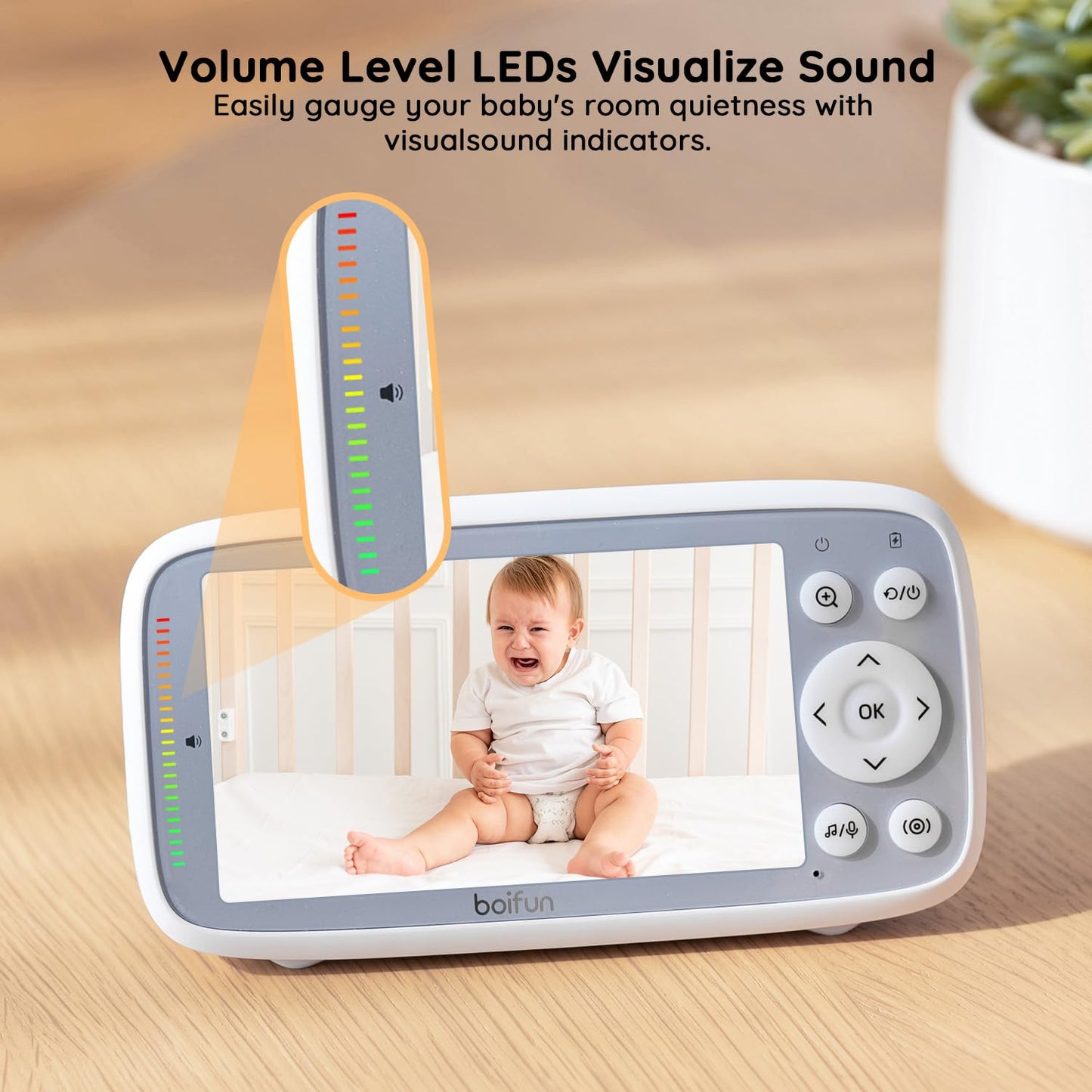 2026 Upgraded Boifun Baby Monitor No Wi-Fi, Baby Camera with 4" 720P IPS Screen, Night Vision, 3X Zoom, Two-Way Audio, Temperature Monitoring, Lullabies, Sound Detection, Just Turn On & Go