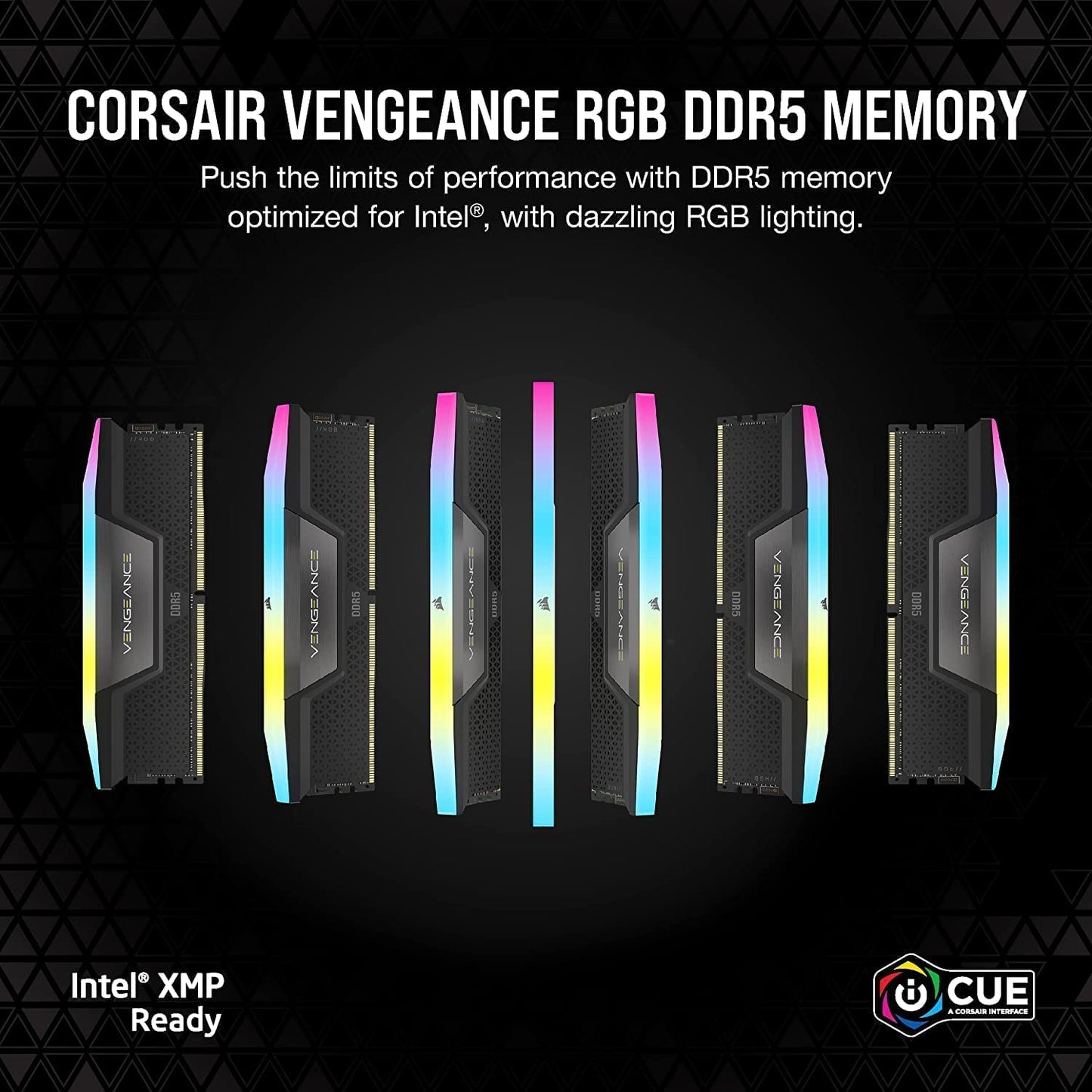 CORSAIR Vengeance RGB DDR5 RAM 32GB (2x16GB) Up to 6000MHz CL36-44-44-96 1.35V Intel XMP 3.0 Computer Memory – Black (CMH32GX5M2E6000C36) Corsair