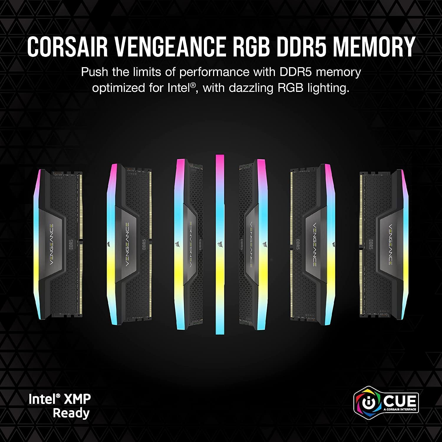 CORSAIR Vengeance RGB DDR5 RAM 32GB (2x16GB) Up to 6000MHz CL36-44-44-96 1.35V Intel XMP 3.0 Computer Memory – Black (CMH32GX5M2E6000C36) Corsair