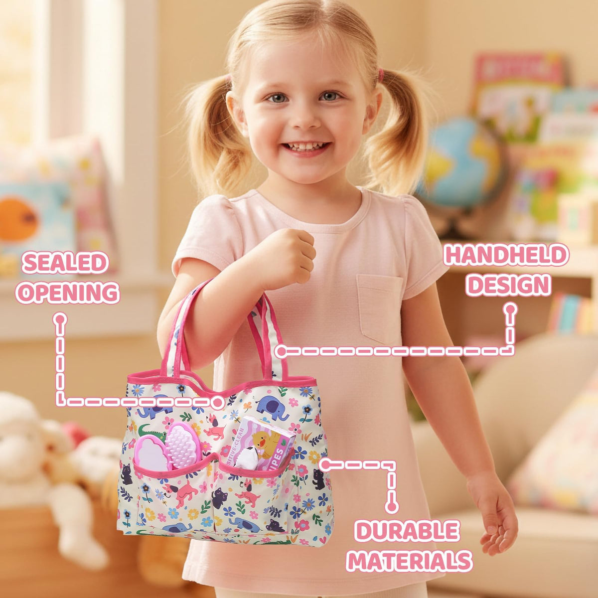 Baby Doll Accessories Set in Gift Box, 16 Pack Baby Doll Feeding Caring Kit with Pacifiers & Diaper Bag & Magic Bottles, Birthday / Christmas Party Goody Bag Stuffer, Toddler Kid Girl Pretend Play Toy 🍁 All In One Marketplace Canada