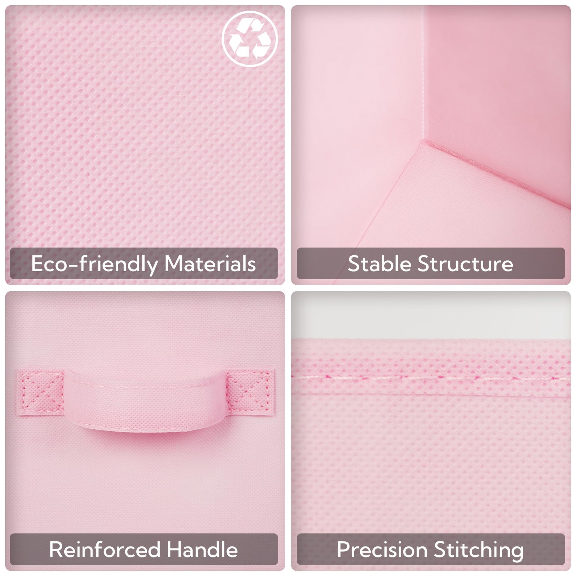 GRANNY SAYS Fabric Storage Cubes, Pack of 6 Cubby Storage Bins 11 x 11, Collapsible Storage Cube Boxes for Shelves, Square Storage Bins for Closet Organizing Clothes, Pink GRANNY SAYS