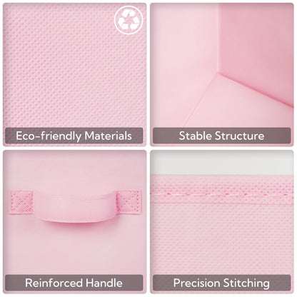GRANNY SAYS Fabric Storage Cubes, Pack of 6 Cubby Storage Bins 11 x 11, Collapsible Storage Cube Boxes for Shelves, Square Storage Bins for Closet Organizing Clothes, Pink GRANNY SAYS