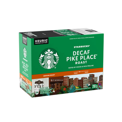 STARBUCKS Pike Place Decaf Roast Medium Roast Ground Coffee K-Cup Pods Box, 288 g - Available at All In One Marketplace Canada