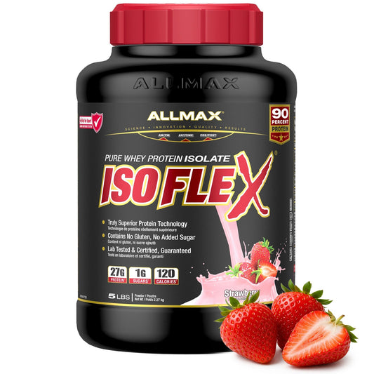 ALLMAX ISOFLEX Whey Protein Isolate, Strawberry, 5 lb 🍁 All In One Marketplace Canada