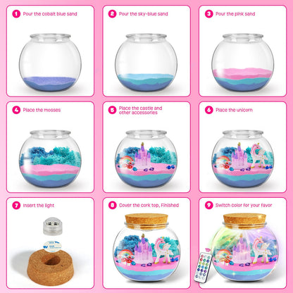 Unicorn Terrarium Kit for Kids, Light Up Unicorn Toys for Girls Ages 4-8 🍁 All In One Marketplace Canada