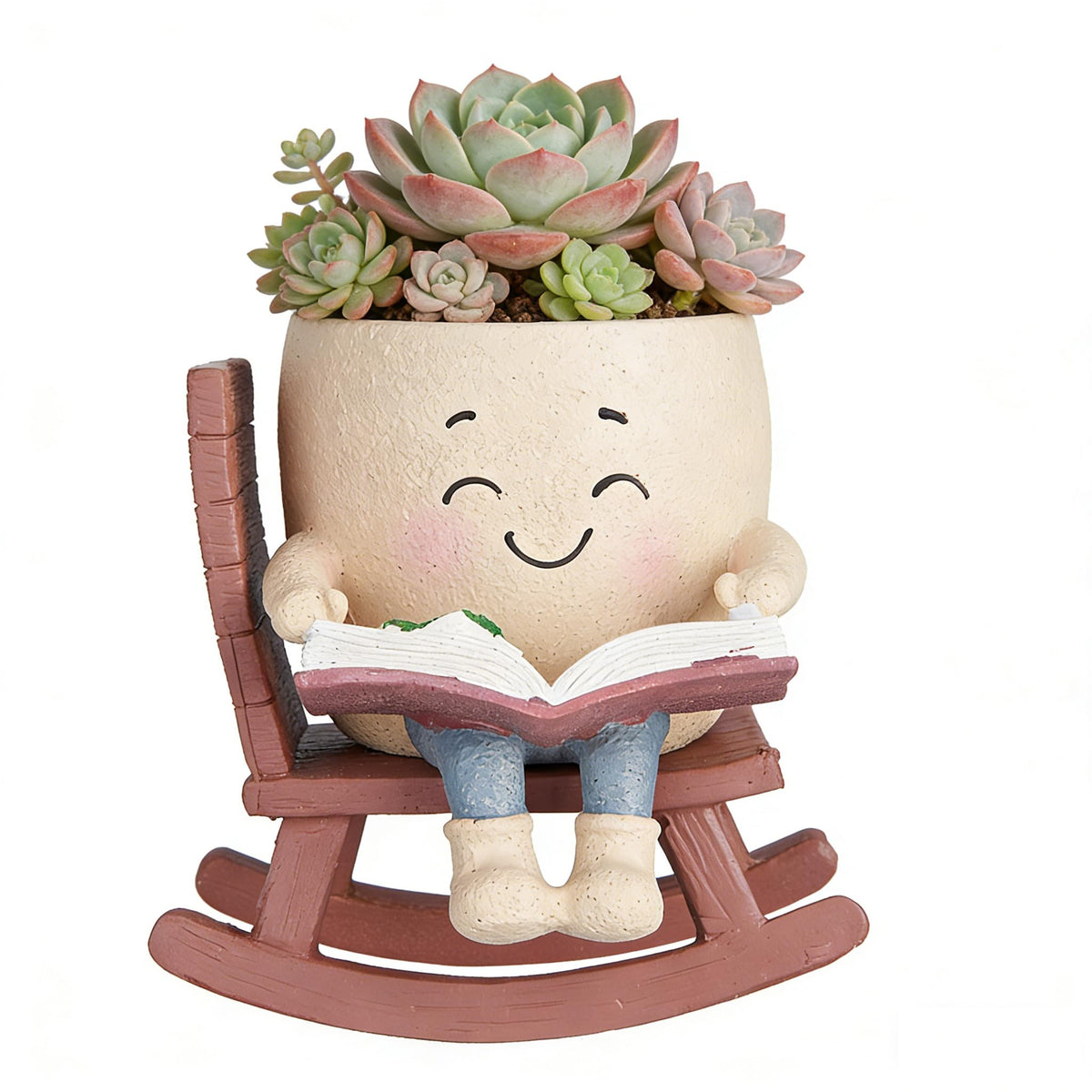 Rocking Chair Smiley Face Planter with Drainage Hole(1pcs TYPE7) 🍁 All In One Marketplace Canada