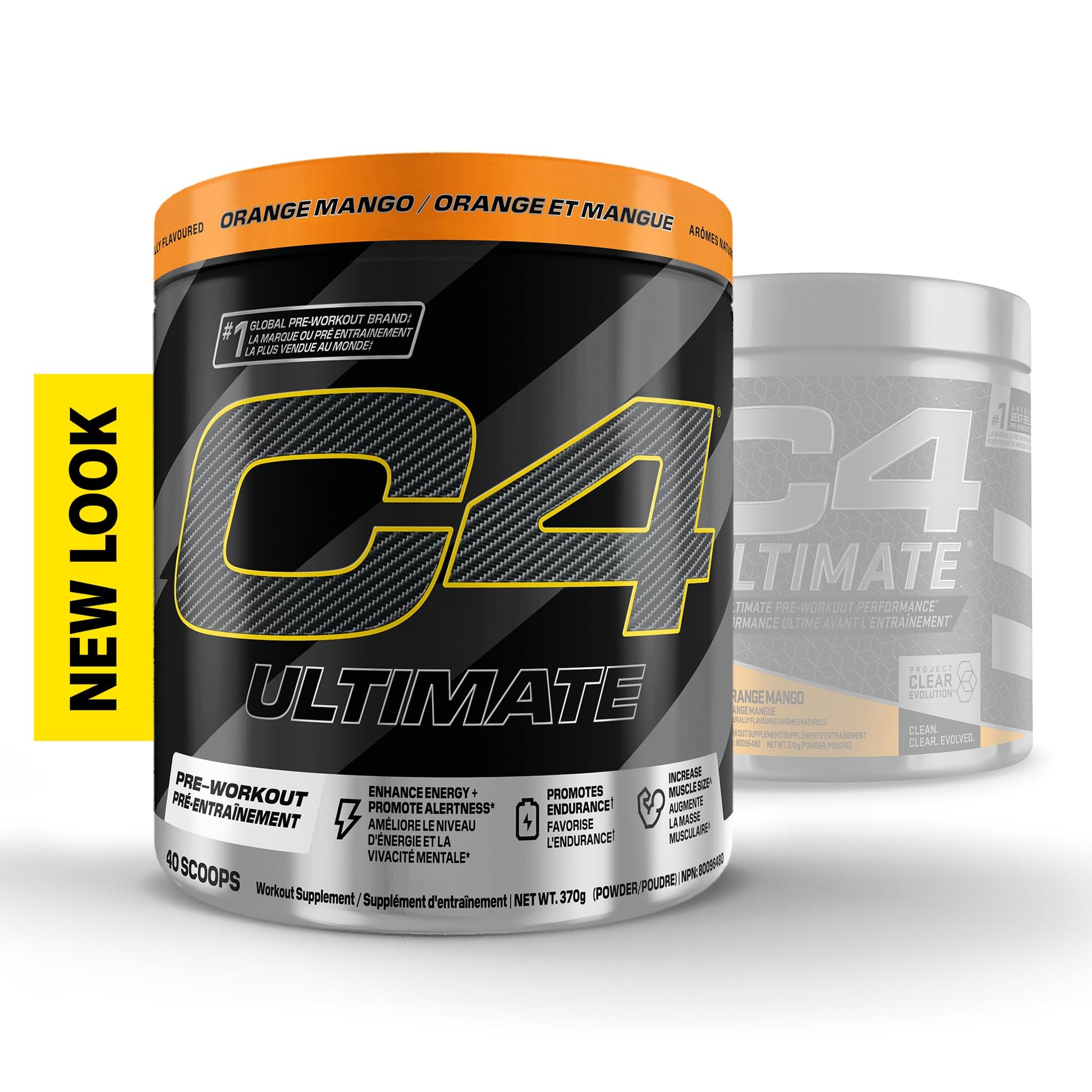 Cellucor C4 Ultimate Pre Workout Powder - Sugar Free Preworkout Energy with 300mg Caffeine and Creatine for Men & Women - Orange Mango, 20 Servings Cellucor