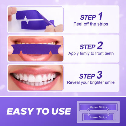 Purple Teeth Whitening Strip 20 Non-Slip Strips - Whitening for Teeth Sensitive, Professional Teeth Whitening Strips, Fast Remove Smoking, Coffee, Wine Stains, Teeth Whitening Kit Pack - Available at All In One Marketplace Canada